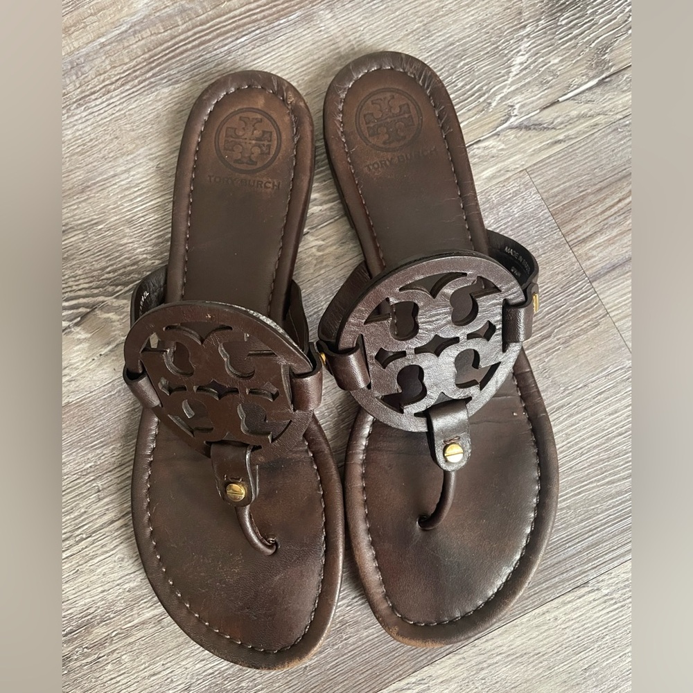 Tory Burch Dark Brown Leather Sandals
